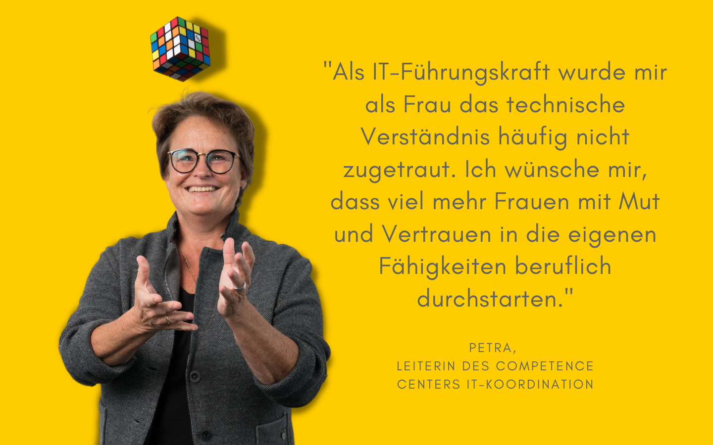 Petra ist Leiterin der Org- und IT-Koordination und wünscht sich noch mehr Frauen in der IT.